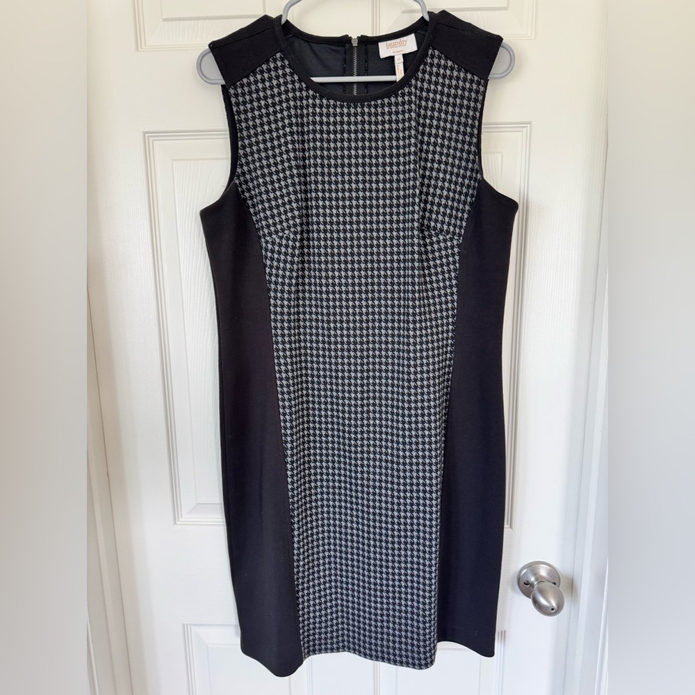 Laundry By Shelli Segal Black and Gray Midi Dress